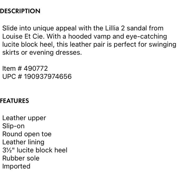 NIB LOUISE ET CIE Lillia 2 Sandals - Picture 5 of 5